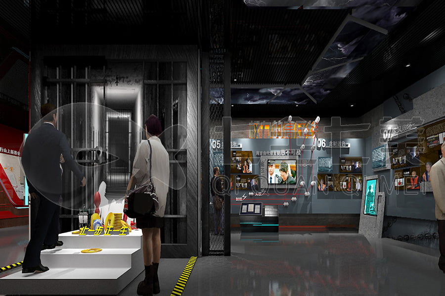 勤政廉政教育展厅建设,国企党风廉政教育展厅效果图,企业廉政文化展厅设计