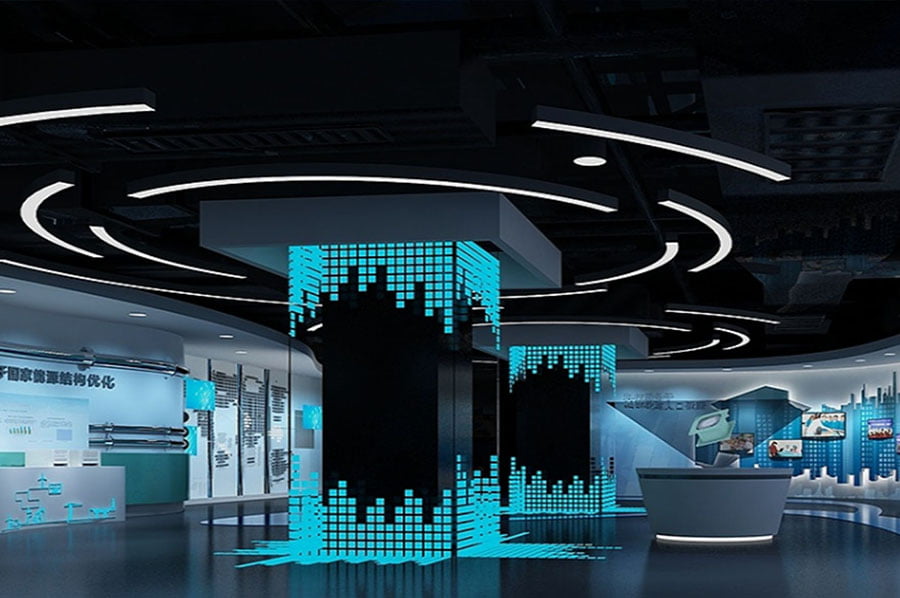 企业文化展馆效果图,办公家具企业展厅方案,防汛物资企业文化展厅施工图