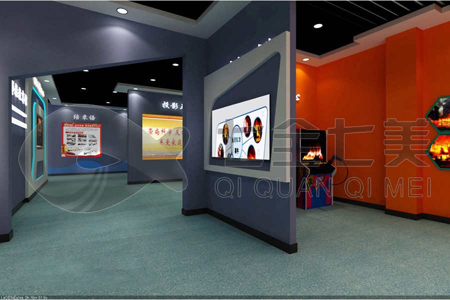 安全警示教育展厅施工图,安全生命安全教育实践展馆效果图建设,安全社区安全教育展馆设计设备