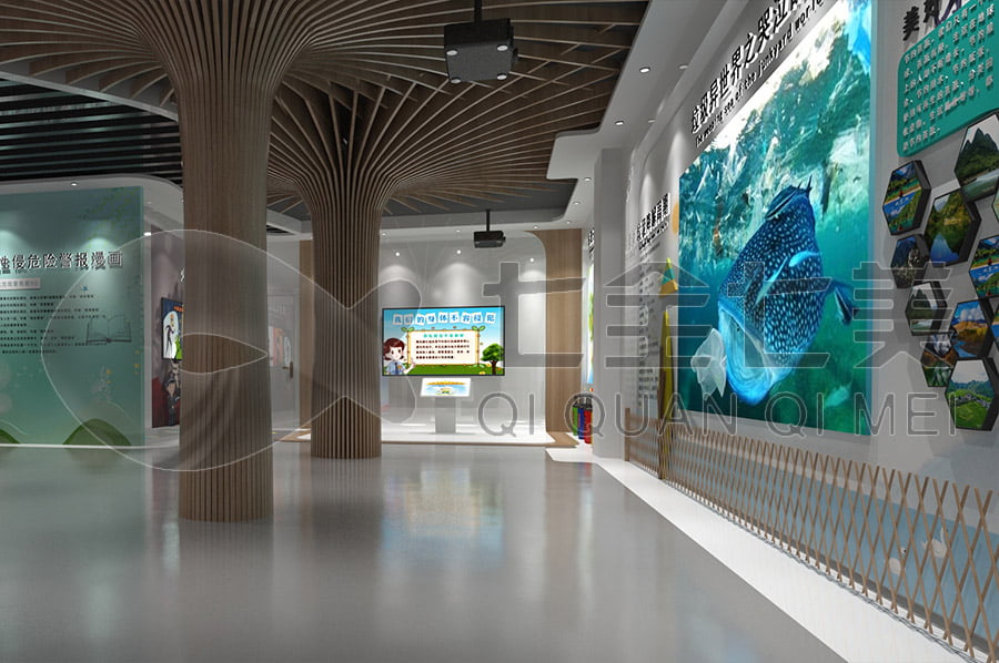 垃圾分类教育展厅施工图,城市垃圾分类环保展馆效果图,城市垃圾分类展厅设计