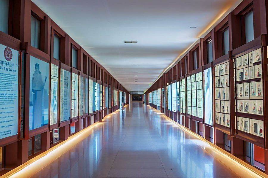 校史馆施工图,学院校史展厅效果图,中小学校史馆设备