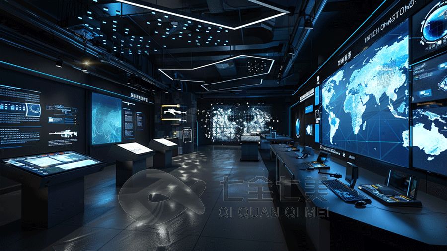 智慧国防宣教体验馆,多媒体设备厂家,高科技互动展览