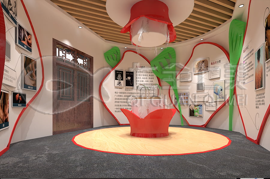 禁毒展厅建设, 智慧禁毒防艾馆装修设计公司, 禁毒展馆设计平面图