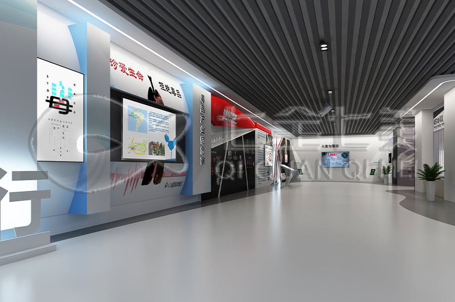 禁毒展厅效果图，多媒体禁毒防艾基地施工，禁毒防艾宣传基地设计布局